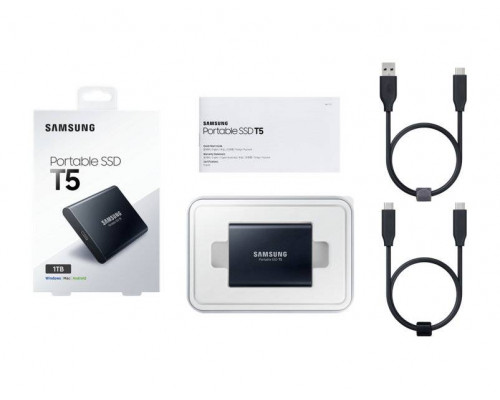 Твердотельный диск 1TB Samsung Т5 Portable MU-PA1T0B, V-NAND, USB 3.1 Type-C [R/W - 540/540 MB/s] Металл